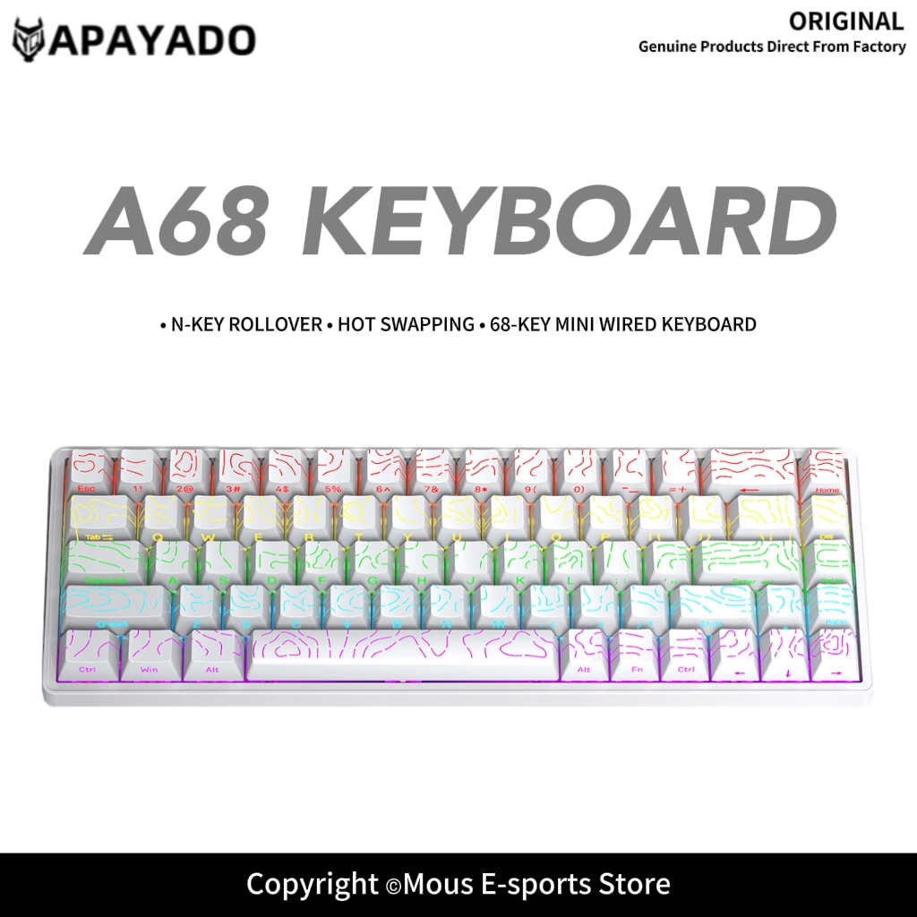 Pc Gaming Pink - Проводная механическая клавиатура APAYADO A68 с